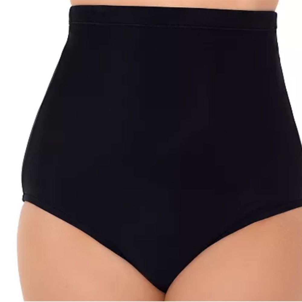 New! Swim Solutions Ultra High-Waist Black Swim Bottoms Size 12 or 14